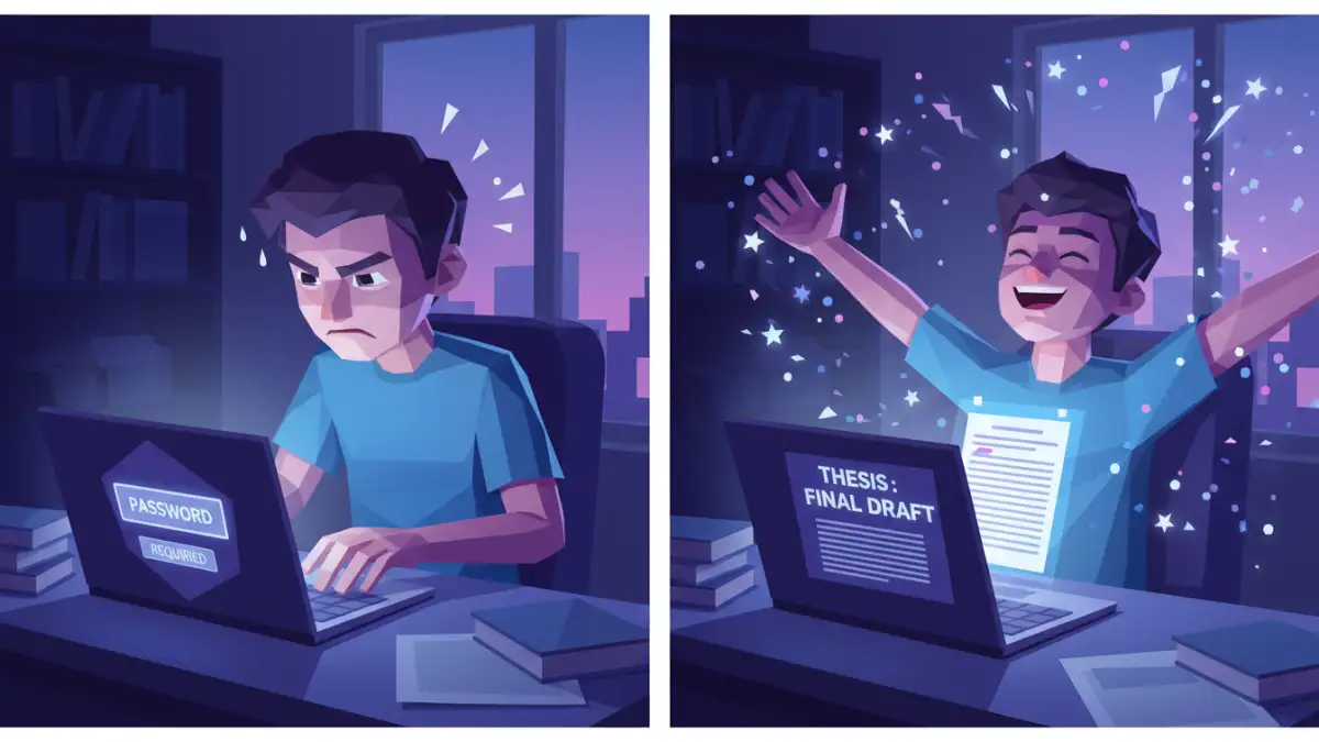 unlocking password protected file - A student's story of unlocking a password protected thesis file against a deadline