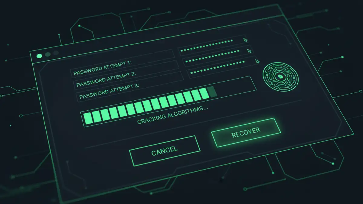unlocking password protected file - Illustration of a desktop tool for unlocking a password protected file