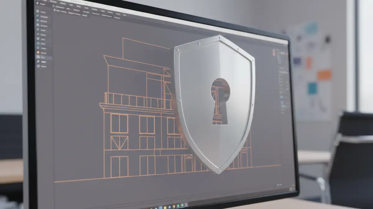unsecured CAD files unsecured CAD files - CAD software interface protected by a digital shield
