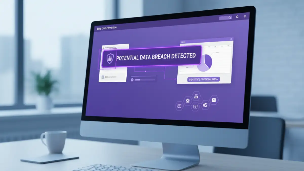 unsecured documents security - A computer screen showing Data Loss Prevention software blocking a sensitive file from being emailed.