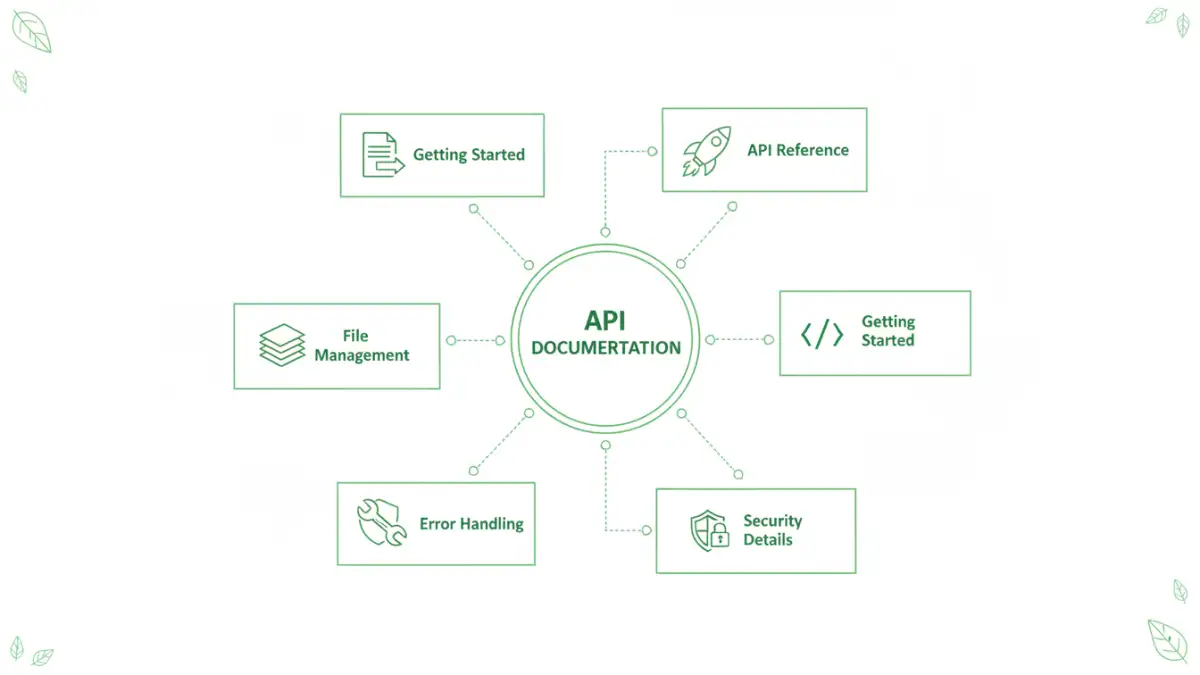 user friendly secure file api documentation user friendly secure file api documentation - Infographic detailing essential components of secure file API documentation.