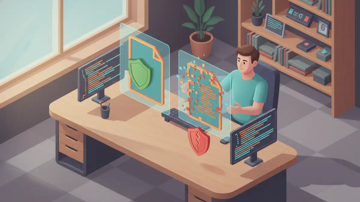 vba file password security vba file password security - Illustration comparing a secure, stable file with one that has been corrupted by unsafe password removal methods.