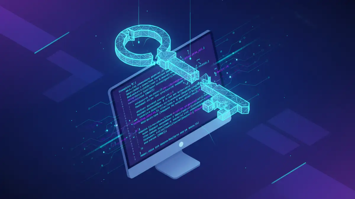 vba password removal failed - An illustration of a broken key over VBA code, symbolizing a failed password removal attempt.