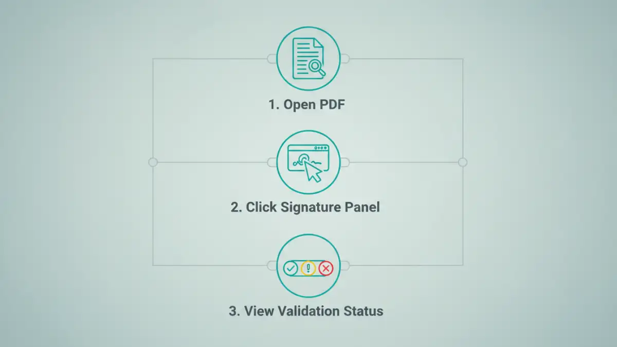 Verify Pdf Document Signature - Step by Step Infographic