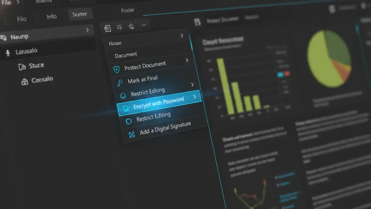 word document password protection - Screenshot of the 'Encrypt with Password' option in Microsoft Word for securing documents